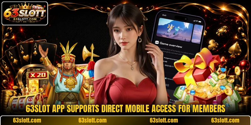 63SLOT app supports direct mobile access for members