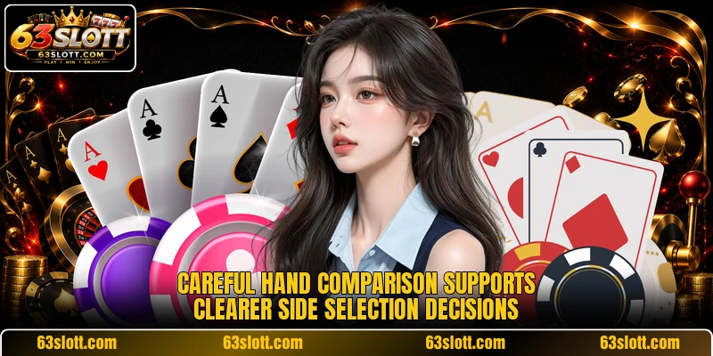 Careful hand comparison supports clearer side selection decisions Careful hand comparison supports clearer side selection decisions