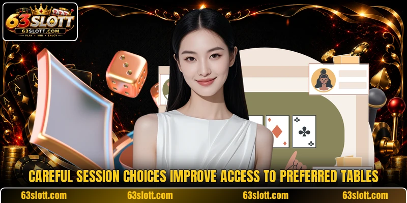 Careful session choices improve access to preferred tables Careful session choices improve access to preferred tables