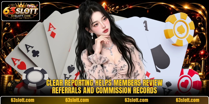 Clear reporting helps members review referrals and commission records