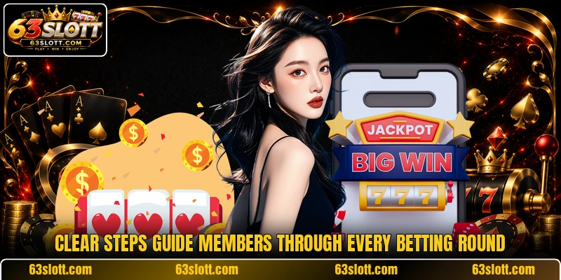 Clear steps guide members through every betting round