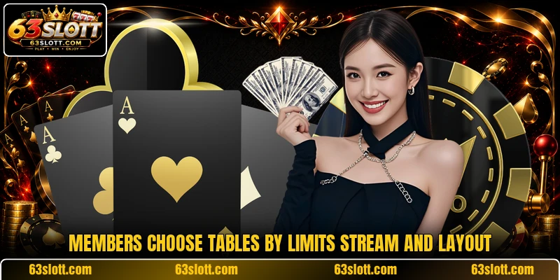 Members choose tables by limits stream and layout