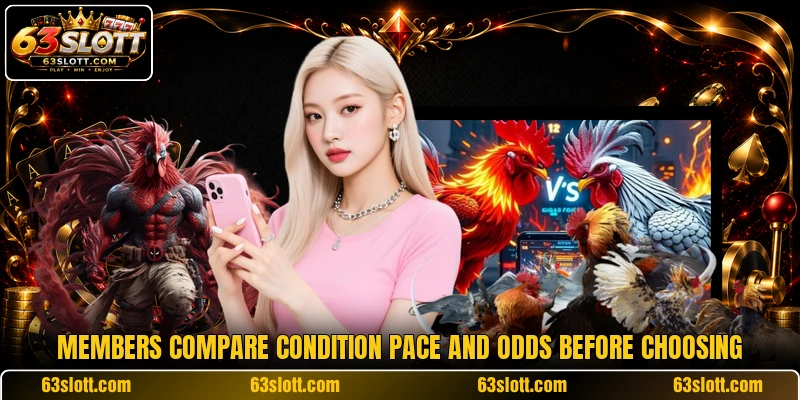 Members compare condition pace and odds before choosing Members compare condition pace and odds before choosing