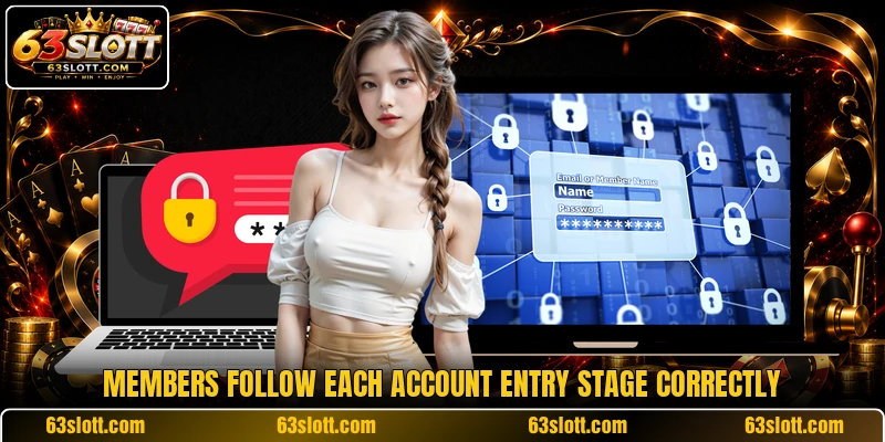 Members follow each account entry stage correctly