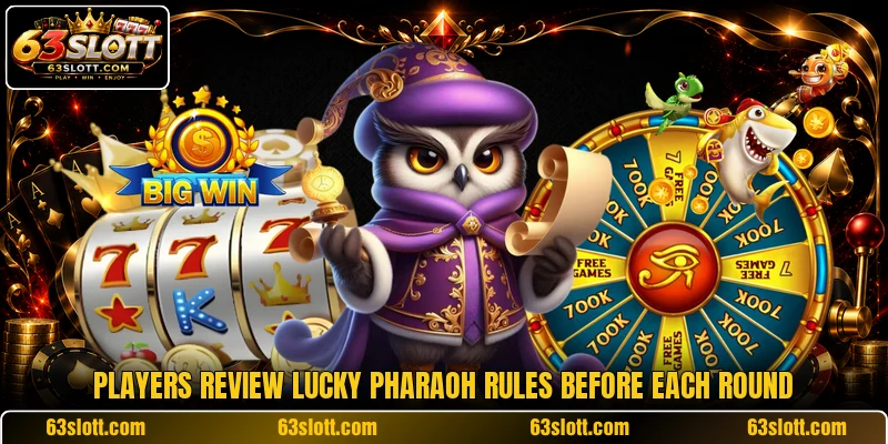 Players review Lucky Pharaoh rules before each round