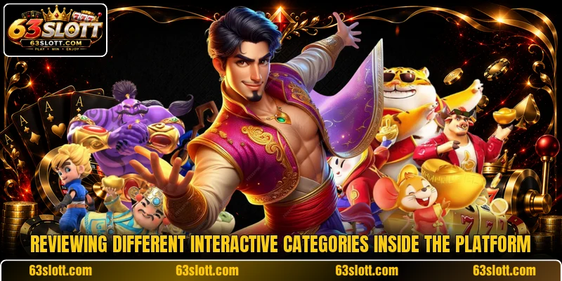 Reviewing different interactive categories inside the platform